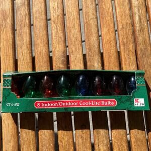 Vintage 8 Pack Indoor/Outdoor C7 1/2 Kmart multi color Christmas Lights New